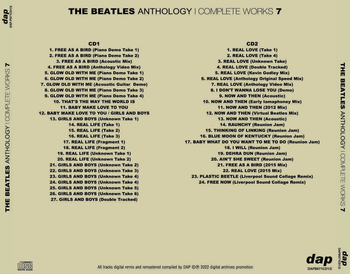 THE BEATLES/ANTHOLOGY-COMPLETE WORKS 7(2CD)アンソロジー　輸入プレス盤　ビートルズ_画像2