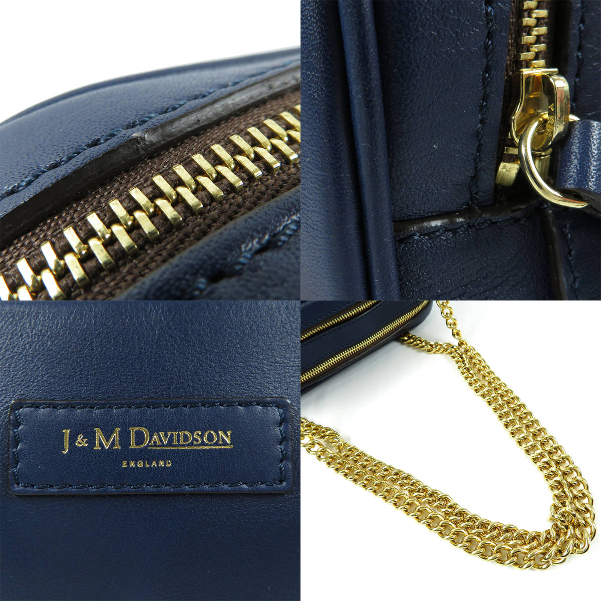 美品 J&M DAVIDSON ジェイ&エム デヴィッドソン ワンショルダーバッグ チェーンバッグ レザー ネイビー 肩掛け レディース 送料無料_画像7