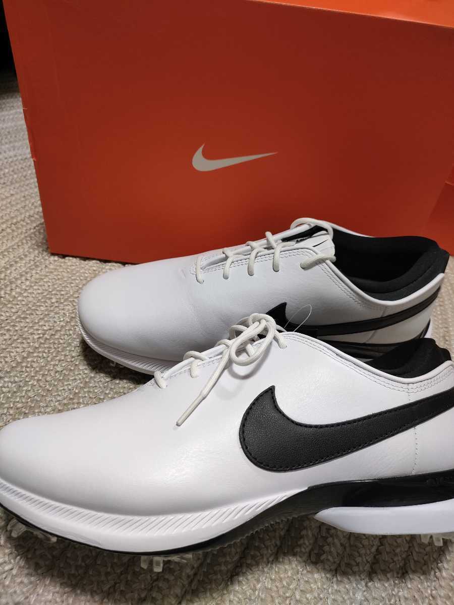 新品 定価20900 NIKE GOLF エアズーム ビクトリーツアー 2 25cm ナイキ ゴルフシューズ スパイク 白×黒 防水 天然皮革 レザー 2022年製_画像1