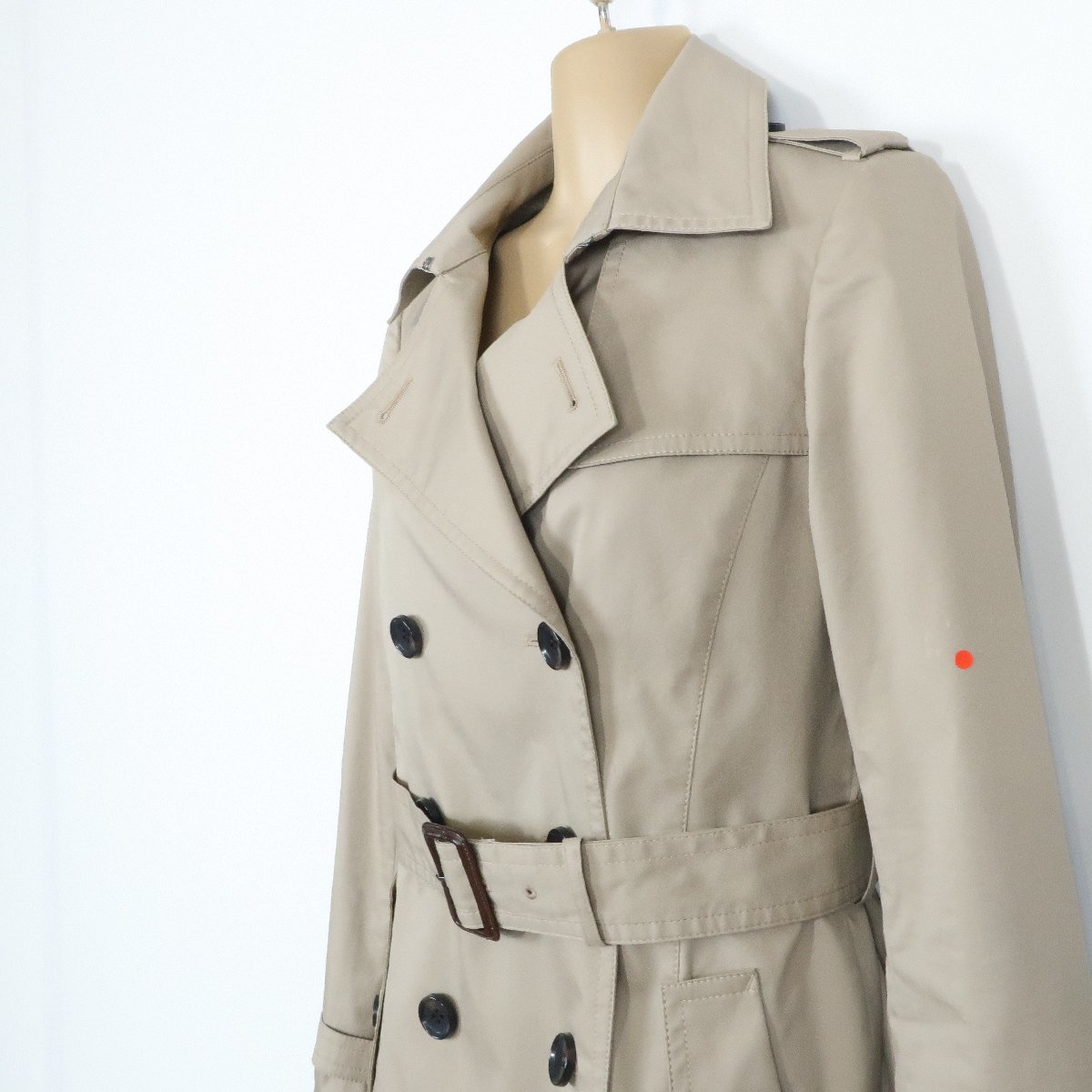 [ beautiful goods!]INDIVI Indivi *2way taking . out .. liner attaching! midi height trench coat autumn winter size 36 beige group put on turning power eminent z811
