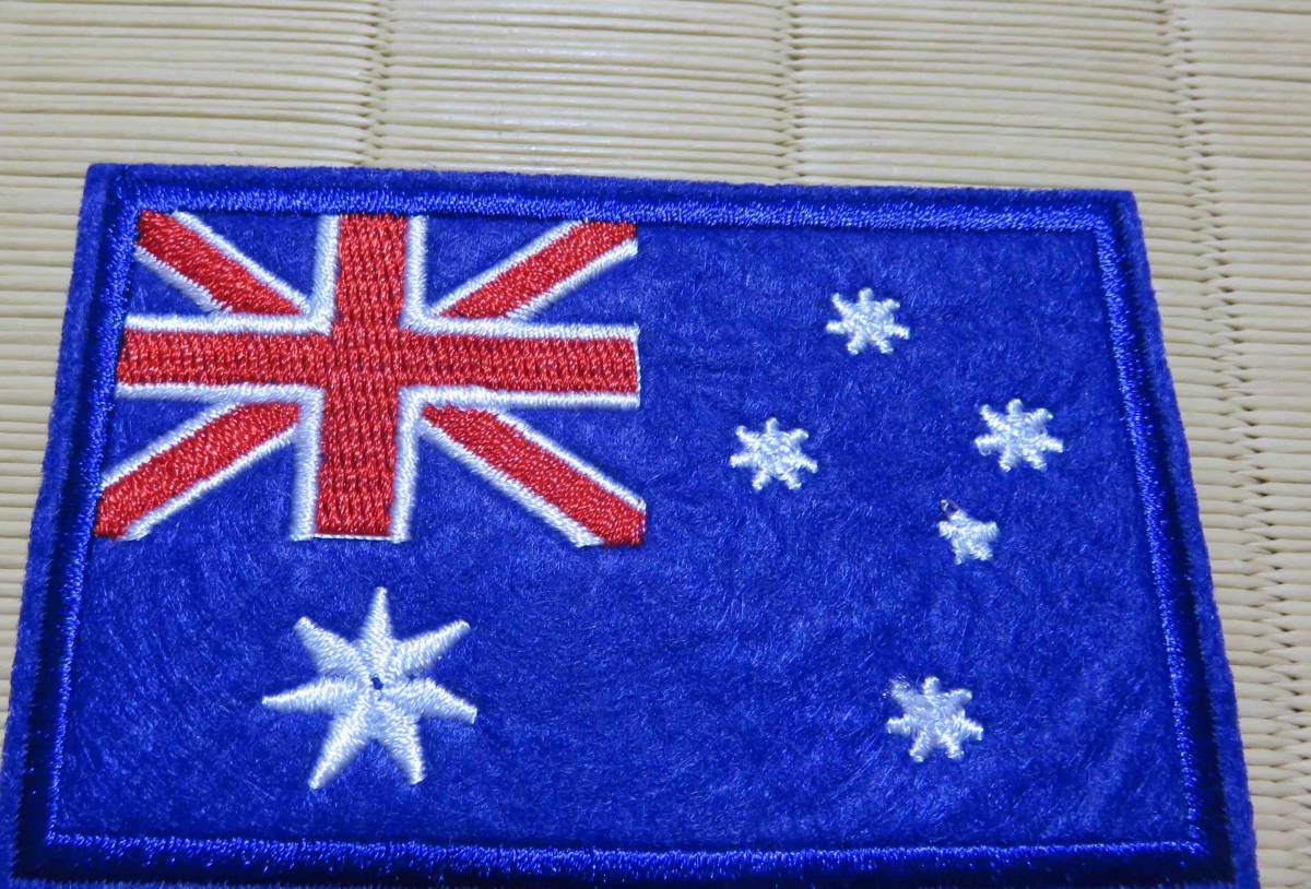 ■青白星AU国旗◆新品オーストラリア　Australia■刺繍ワッペン（パッチ）激渋■スポーツ　ラグビー　サッカー　陸上■ミリタリー◇激シブ