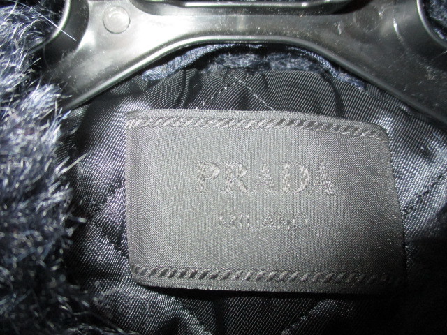 プラダ PRADA 11AW 名作 ファー ウール チェック ダッフル コート 44