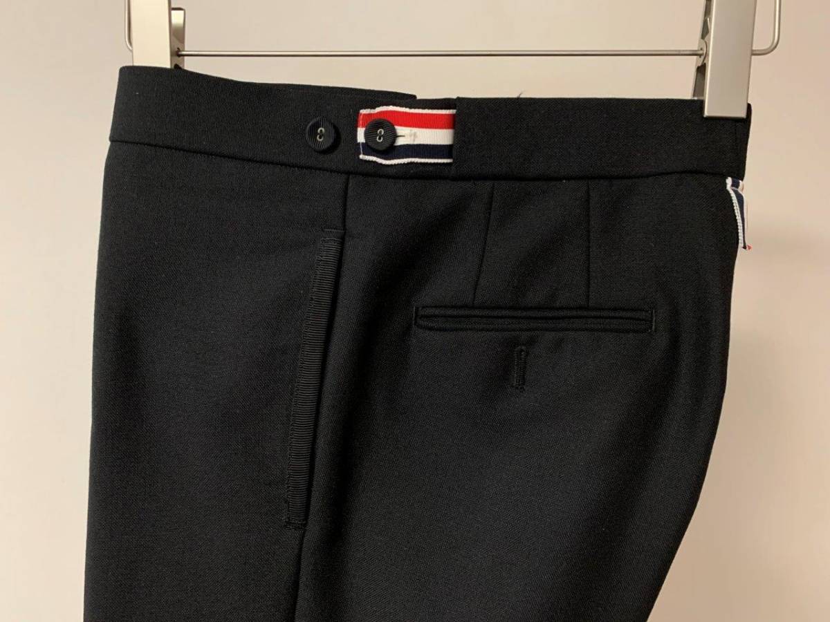 トムブラウン ローライズ スキニー タキシード トラウザーズ パンツ 定価15万円 サイズ1 極上ウール ブラック 黒 国内正規美品