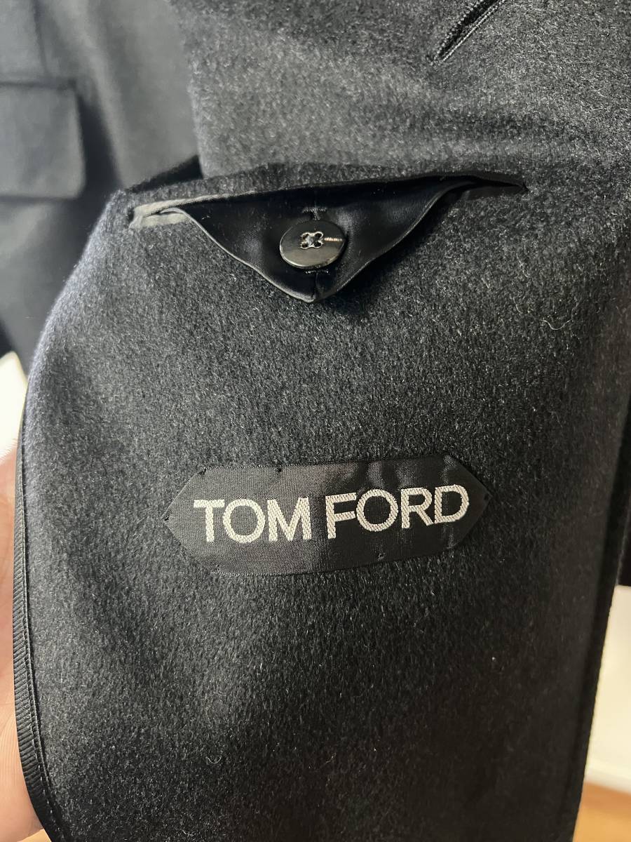 TOM FORD 究極の カシミア 100％ ピークドラペル チェスター コート 定価100万円 サイズ50 国内正規極美品 ジャケット トムフォード