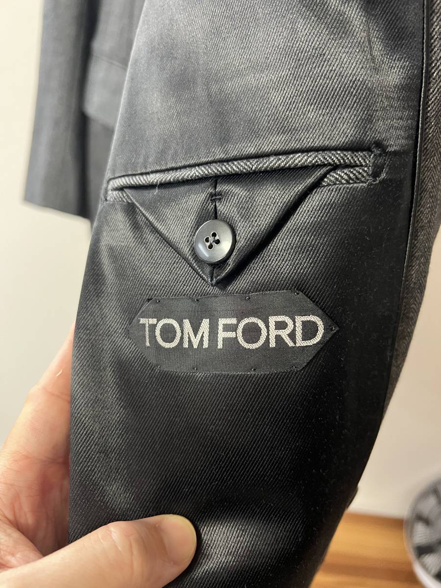 TOM FORD 究極の ヘリボーン ウール 100％ チェスター コート 定価70万円 サイズ48100％正規美品 ジャケット トムフォード_画像4