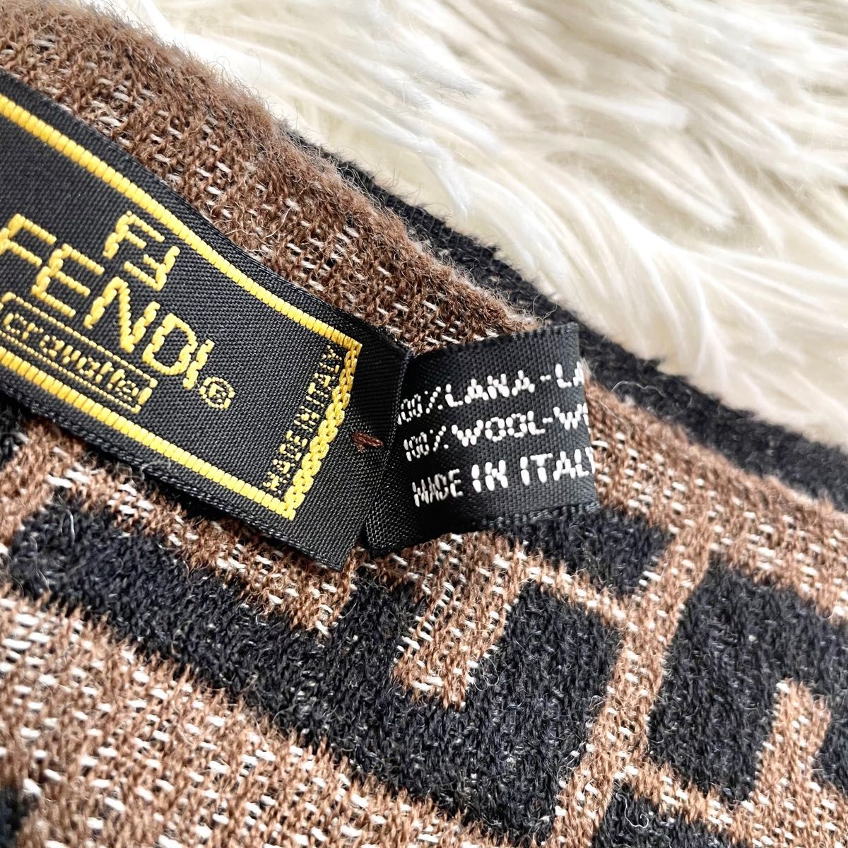 FENDI フェンディ ユニセックス マフラー ヴィンテージ ズッカ柄- FENDI フェンディ ユニセックス マフラー ヴィンテージ ズッカ柄-