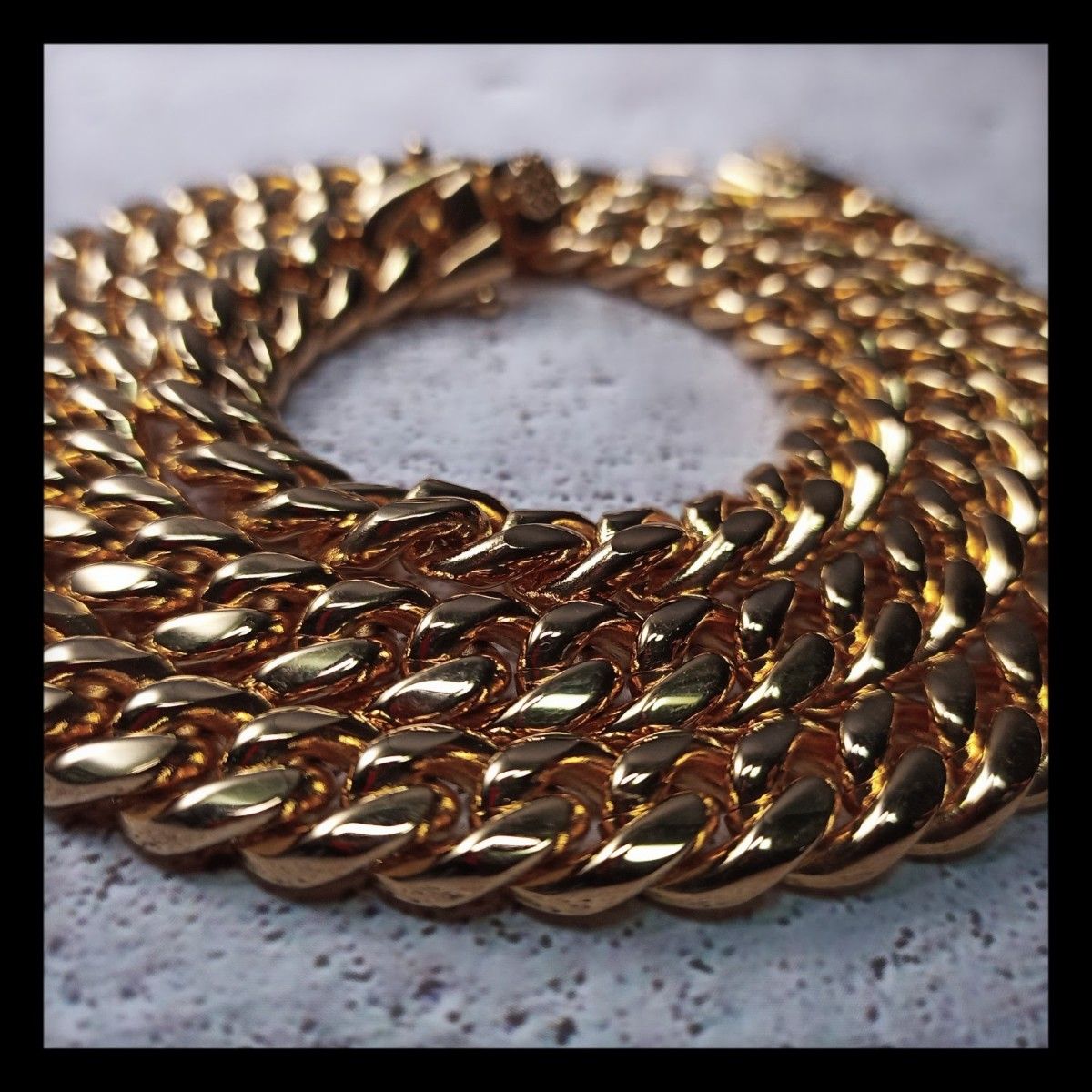 【10mm】【60cm】【18K刻印あり】【Miami Cuban Curb Link】