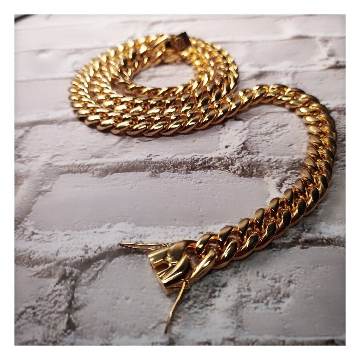 【10mm】【60cm】【18K刻印あり】【Miami Cuban Curb Link】