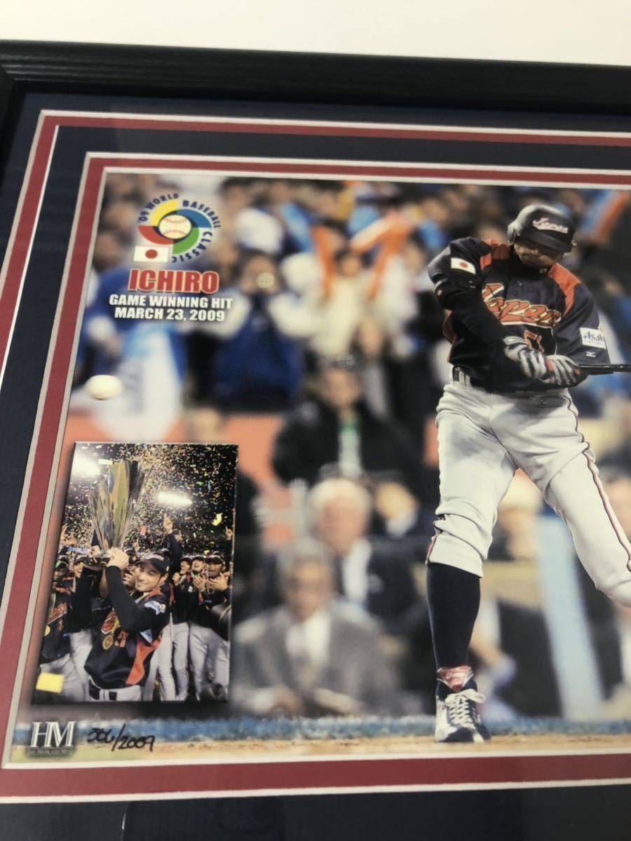 【第2回WBC フォトミント】2009年 イチロー フォトプラーク 延長10回 神打撃 ICHIRO 侍ジャパン 優勝決定V打 写真 額装 ハイランドミント