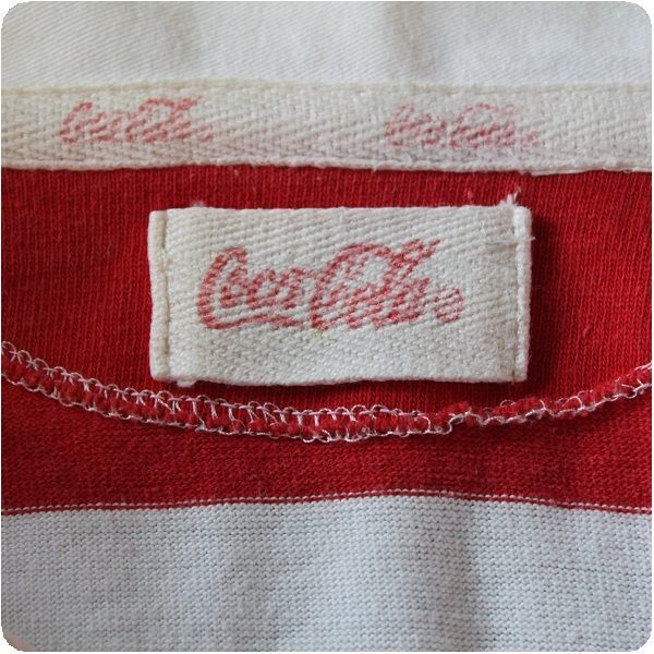 ★ 90's Coca-Cola コカコーラ ラガーシャツ 赤/白 企業物 非売品 ★の画像3