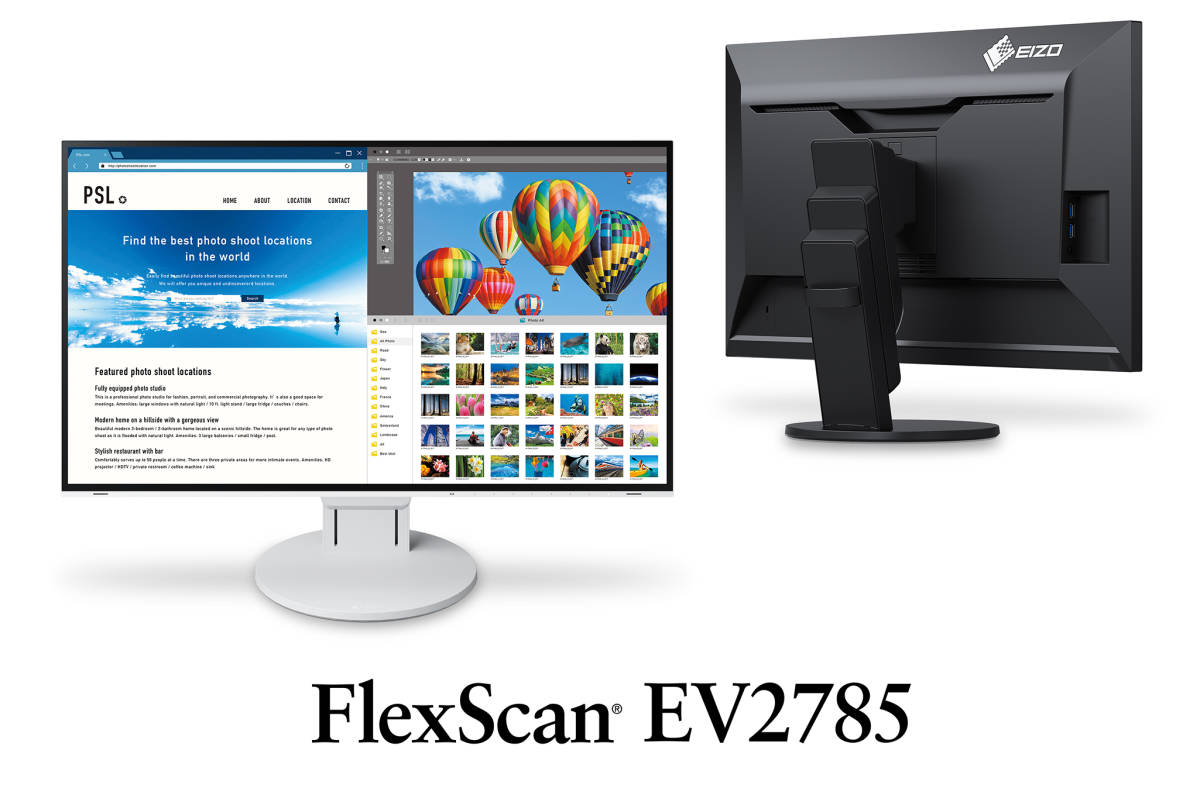 FlexScan EV2785-BK EIZOモニター 27インチ 黒 4K フレームレス EV