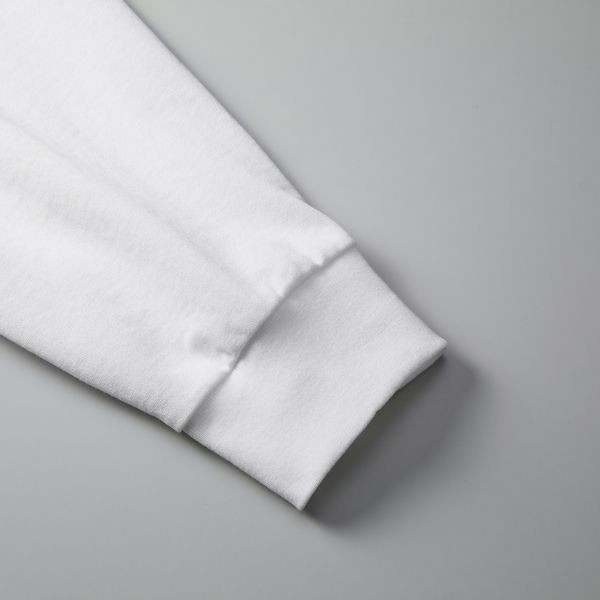 長袖 Tシャツ M ホワイト ロンT カットソー 極厚 9.1オンス 綿100 無地T 無地 袖リブ 裾リブ ビッグシルエット カットソー A2074 白 白色_画像6