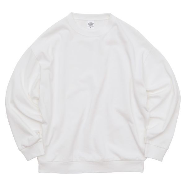 長袖 Tシャツ M ホワイト ロンT カットソー 極厚 9.1オンス 綿100 無地T 無地 袖リブ 裾リブ ビッグシルエット カットソー A2074 白 白色_画像3