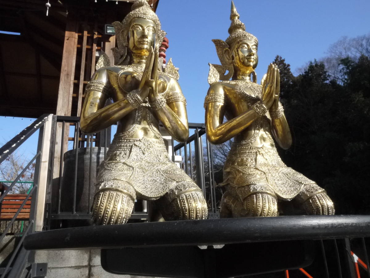 タイ・ テッパノム の菩薩像 一対 彫像 アユタヤ王国 上座部仏教 出家