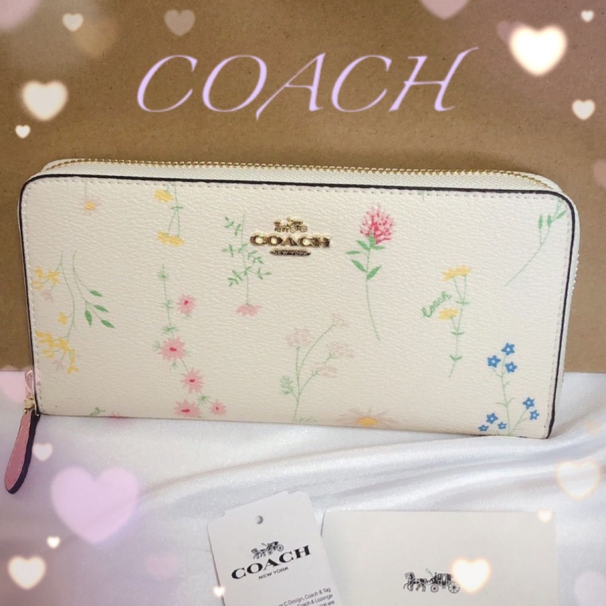 COACH 長財布 ワイルド フラワー プリント アコーディオン 楽天市場