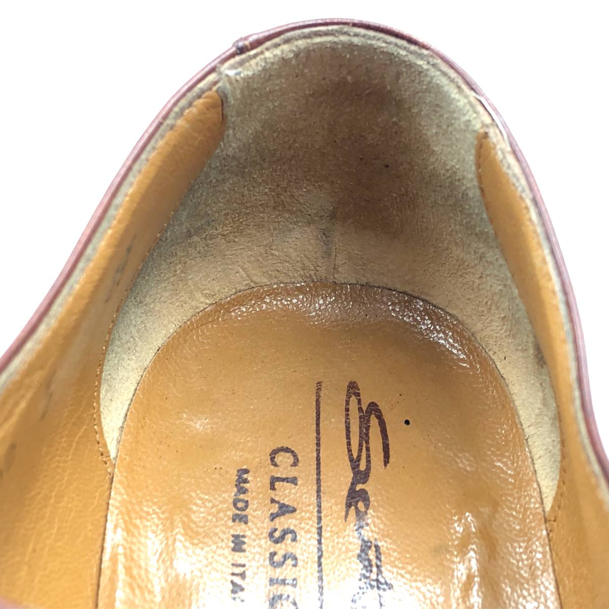 即決 SANTONI サントーニ 24.5cm 6.5 930 メンズ レザーシューズ ストレートチップ 内羽根 茶 ブラウン 革靴 皮靴  ビジネスシューズ
