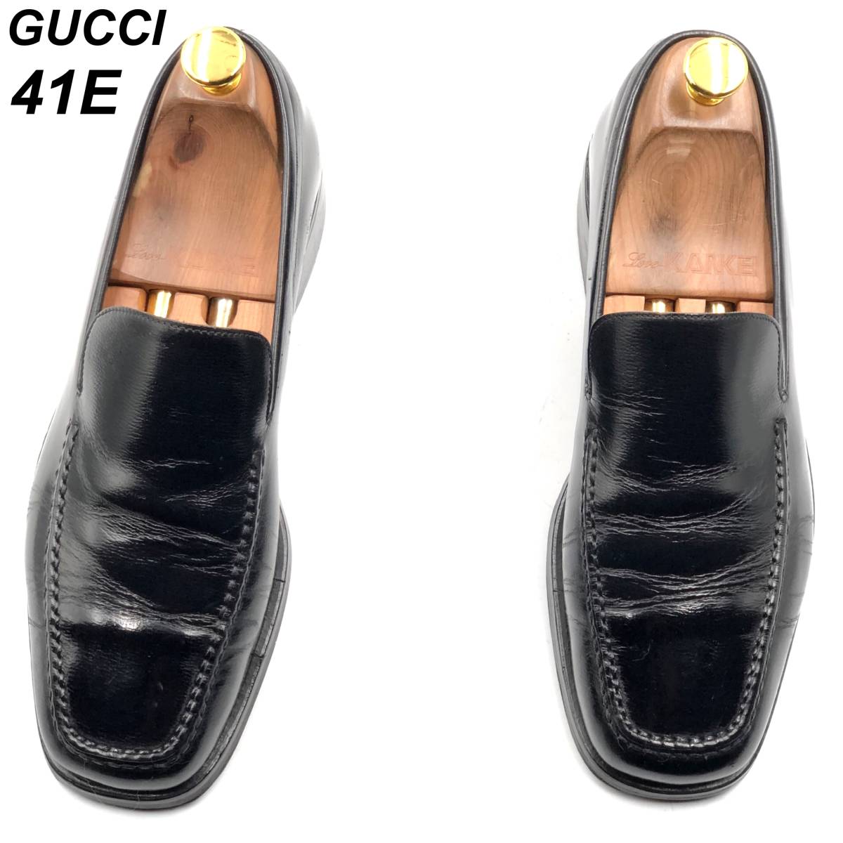 即決 GUCCI グッチ 26cmE 41 0210 メンズ レザーシューズ ローファー