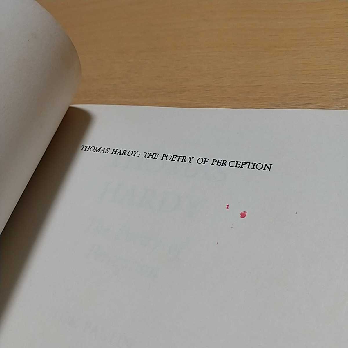 洋書 Thomas Hardy The Poetry of Perception Tom Paulin 英語版 批評 評論 英国 トーマス・ハーディ トマス・ハーディ