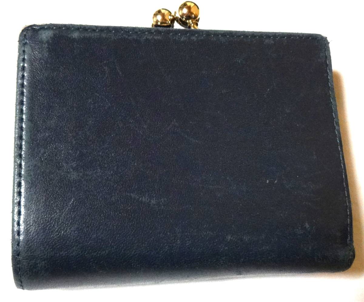 ☆USED!Paul Smithポールスミス、女性用紺色三つ折り財布、がま口