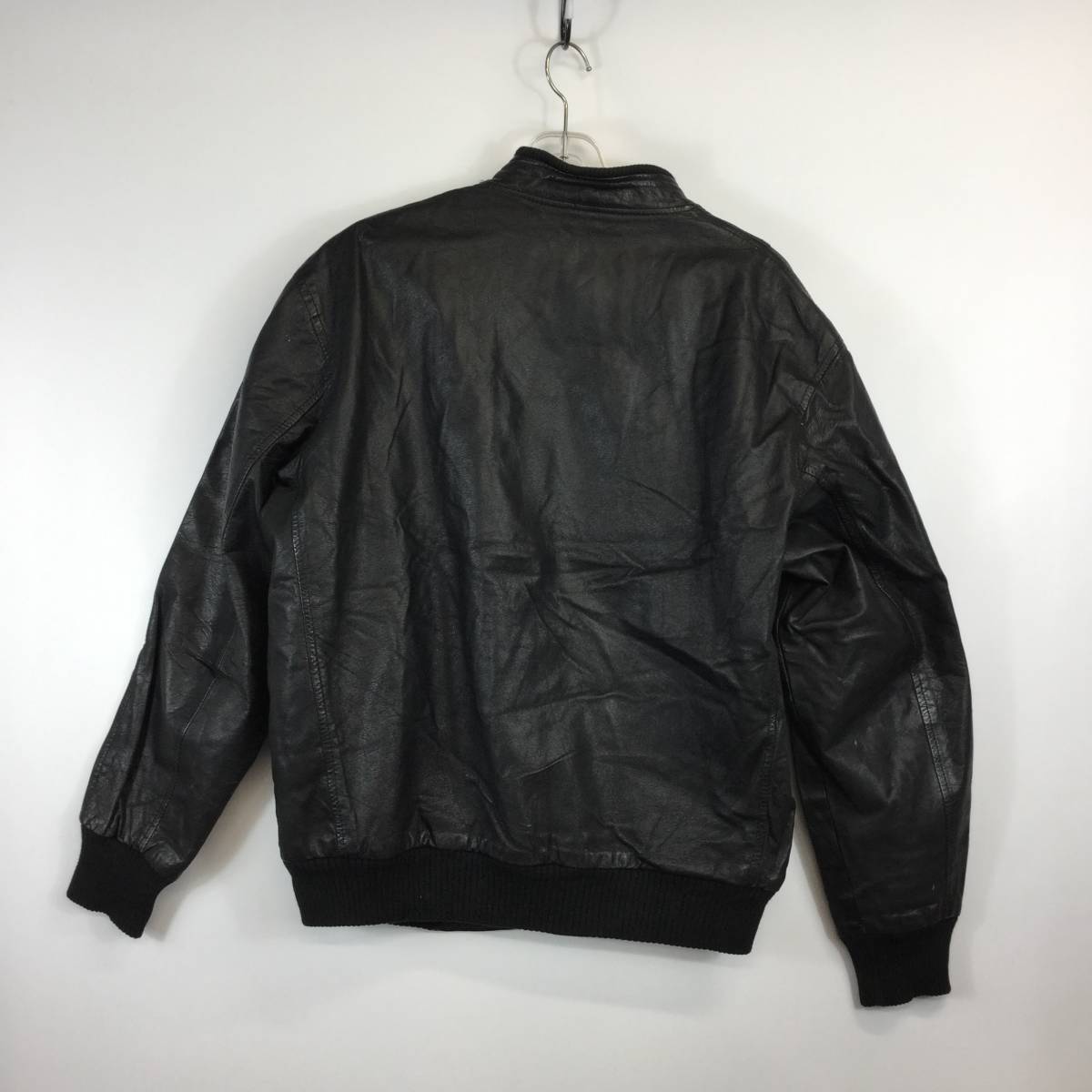 80s 70s Japan Vintage olympic leather wear オリンピックレザーウェアー 裏地付き レザージャケット ブラック 本革 薄手