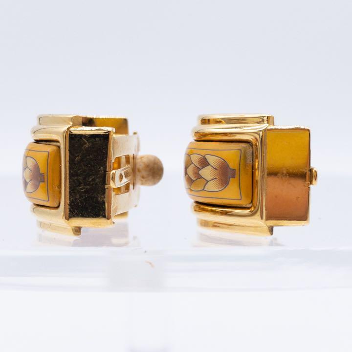 箱付 HERMES エマイユ イヤリング アンティーク ヴィンテージ(中古