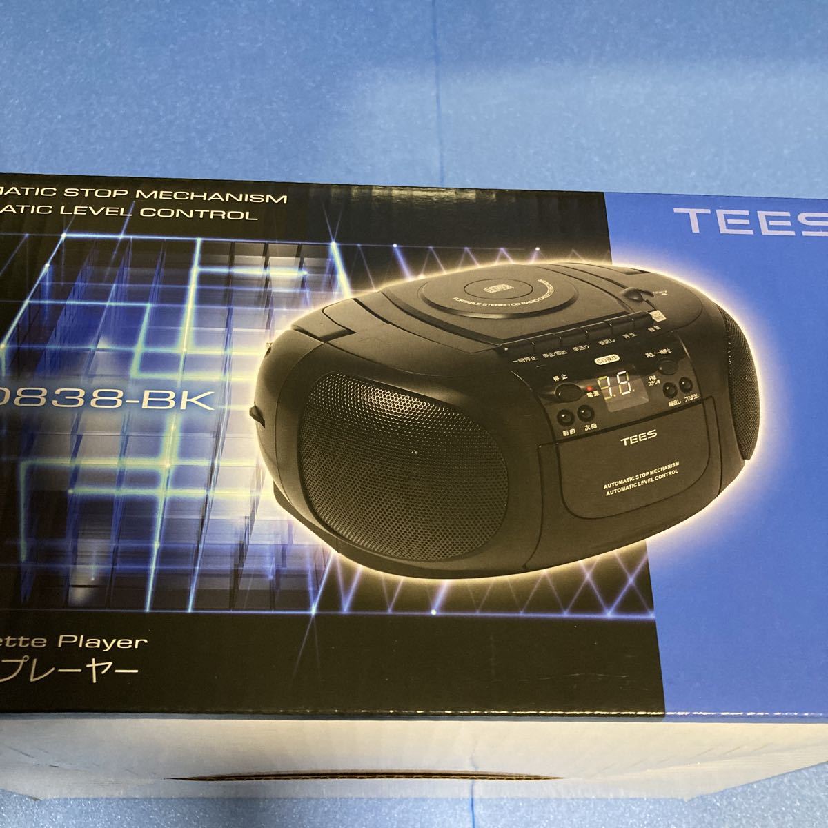  unopened CD radio cassette player radio-cassette TS-CD538-BK TEES tea sCD-R -RW correspondence 