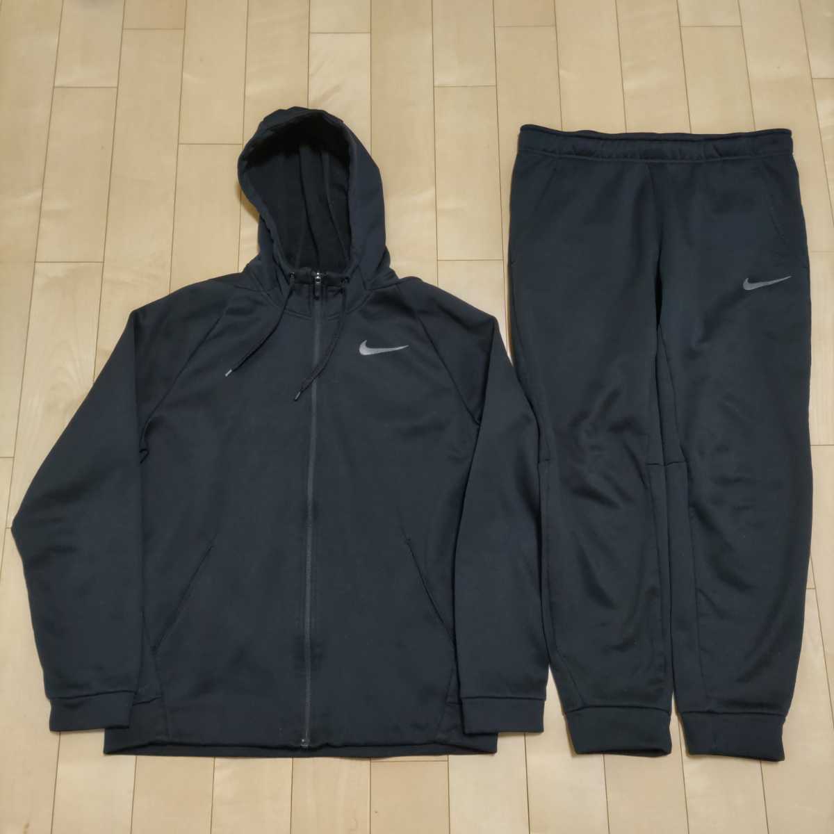 NIKE Nike jersey pants jogger jacket setup top and bottom black black XL