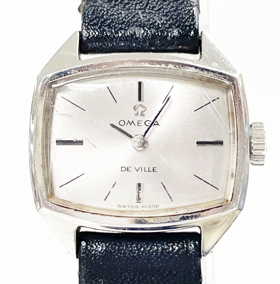 【レア】 OMEGA オメガ デビル SS シルバー文字盤 1.8ｃｍ 手巻き レディース 145829 腕時計