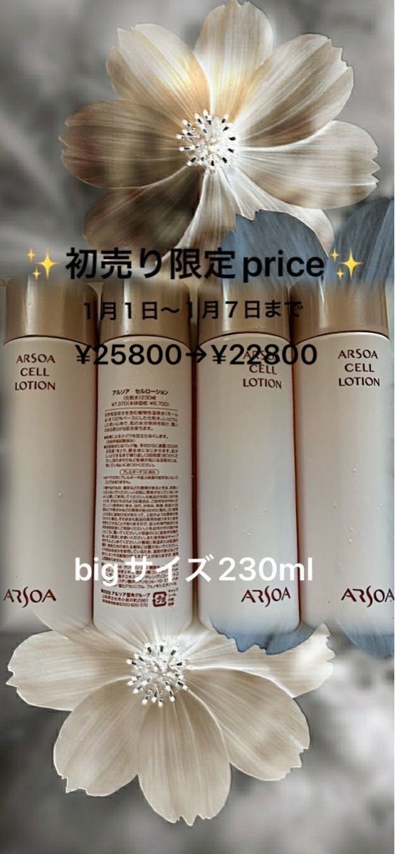ARSOAアルソアセルローションビッグボトル230ml ×4 スキンケア、基礎