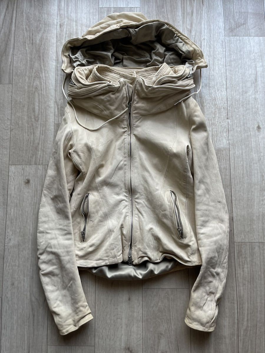 希少 goa goat leather hoodie jacket ゴア ヤギ革 フード レザー
