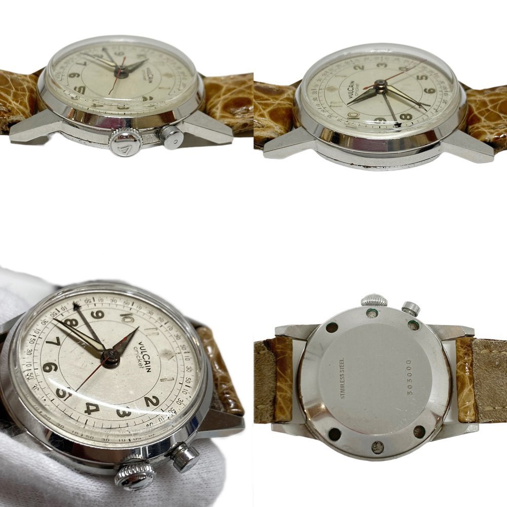VULCAIN CRICKET Balkan kli Kett Vintage alarm hand winding clock men's watch antique wristwatch moveable goods 