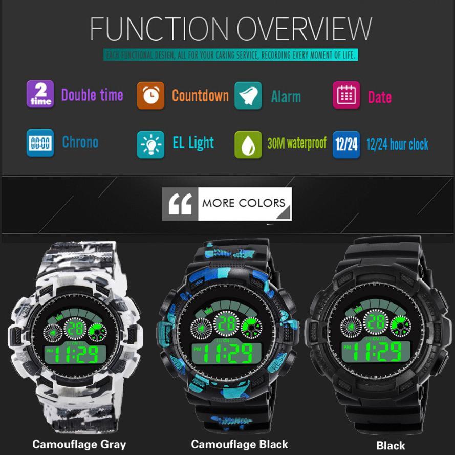  sport wristwatch wristwatch clock digital type LED digital wristwatch digital bicycle sport outdoor camp running black 
