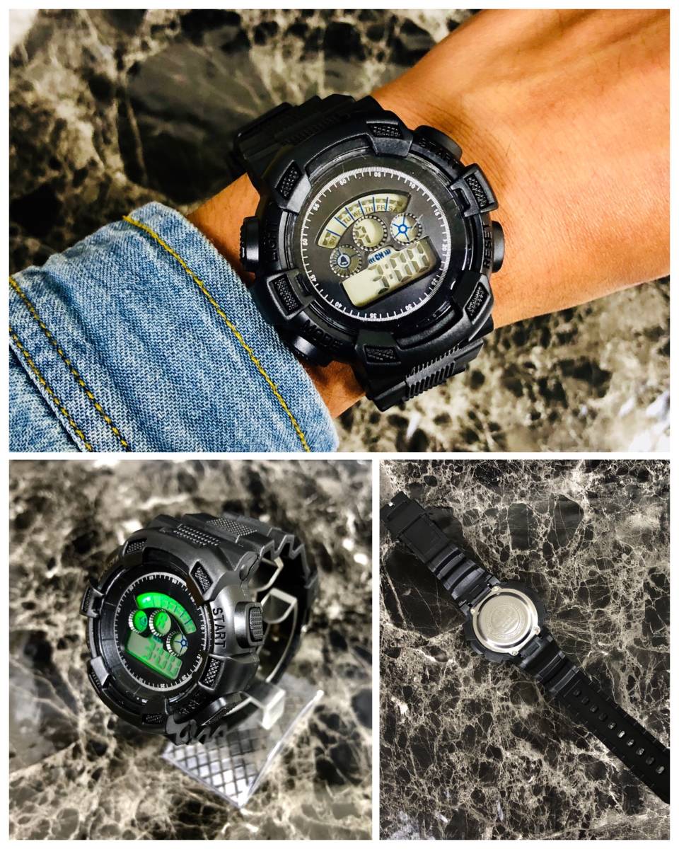  sport wristwatch wristwatch clock digital type LED digital wristwatch digital bicycle sport outdoor camp running black 