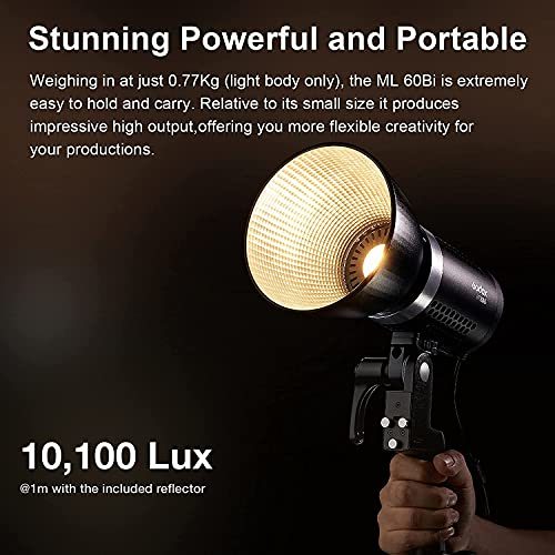 Godox ML60Bi 60W LEDビデオライト 撮影補助光 手持ち式 遠隔操作 二色温度2800K-6500K C・・・ 3
