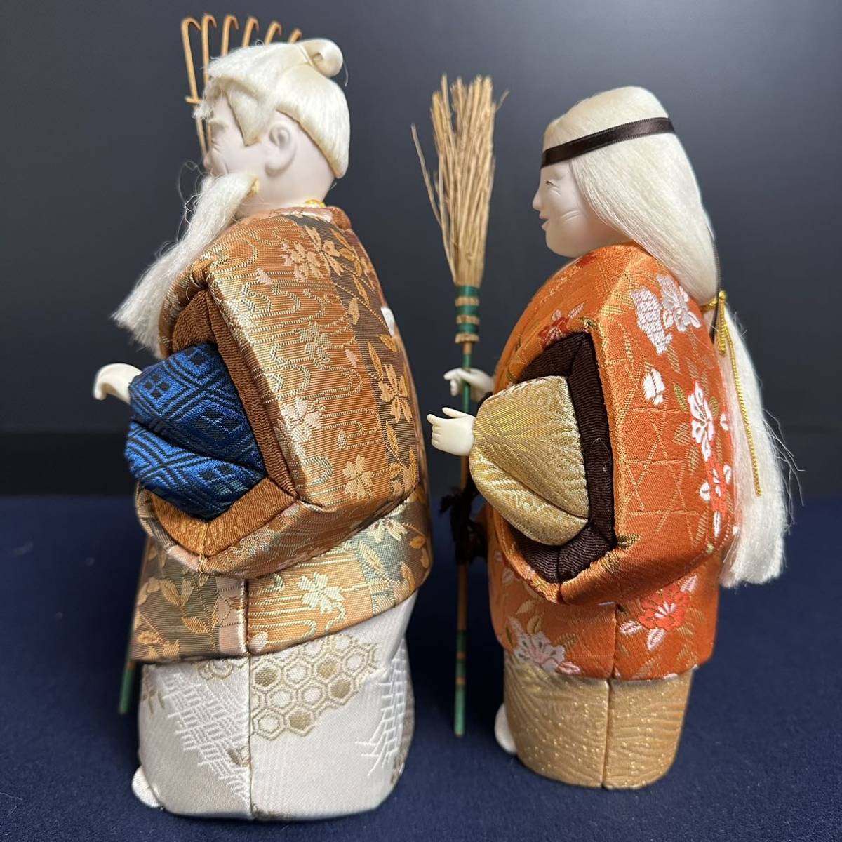 ER276 木目込み人形 高砂 尉 姥 翁 嫗 おきな おうな 高砂春日 日本