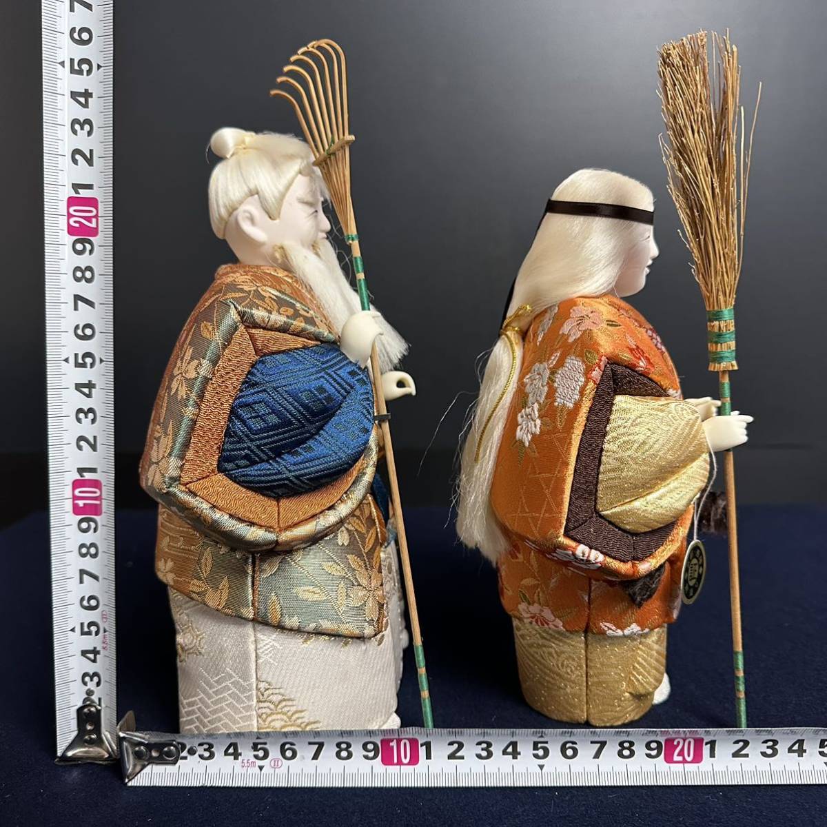ER276 木目込み人形 高砂 尉 姥 翁 嫗 おきな おうな 高砂春日 日本