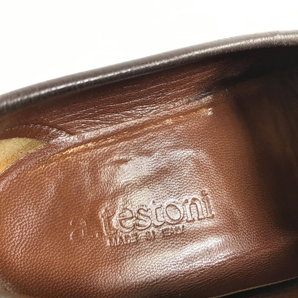 ア・テストーニ】本物a.testoni 靴25cm 茶ローファースリッポン