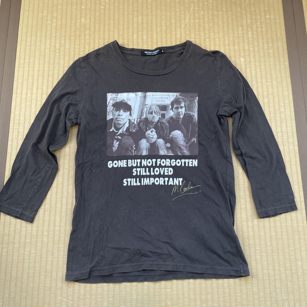 ニルバーナ MILITANT PACIFIST 七分袖Tシャツミリタントパシフィスト ニルヴァーナ Nirvana バンドTシャツ kurt cobain ロンTシャツ_画像2