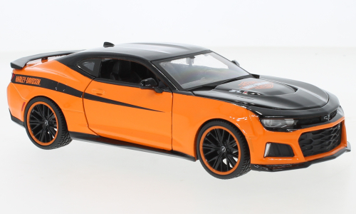 1/24 シボレー カマロ シヴォレー オレンジ ハーレーダビッドソン Chevrolet Camaro ZL1 orange black 2017 1:24 梱包サイズ80_画像1