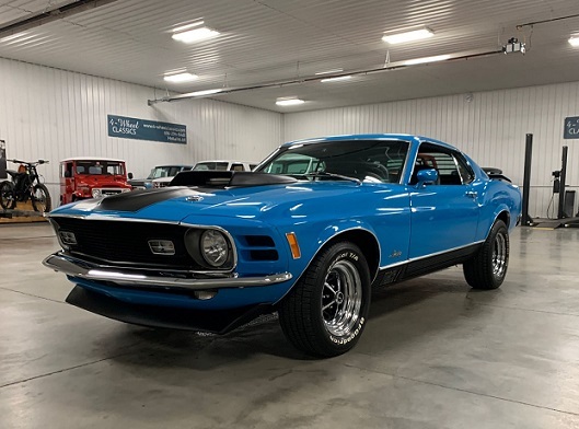 1/18 フォード マスタング マッハ1 ブルー 青 Maisto Ford Mustang MACH 1 light blue black 1970 1:18 新品 梱包サイズ80_画像2