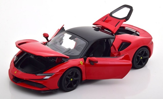 1/18 フェラーリー ストラダーレ 赤 黒 Bburago Ferrari SF90 Stradale red black 2020 1:18 新品 梱包サイズ80_画像2