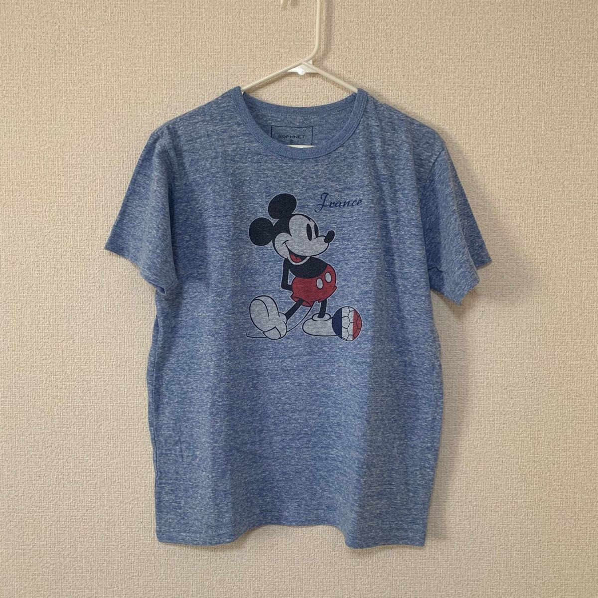 SOPH.ソフ ミッキー フランス ディズニー Tシャツ Sサイズ ブルー 半袖Tシャツ Disney