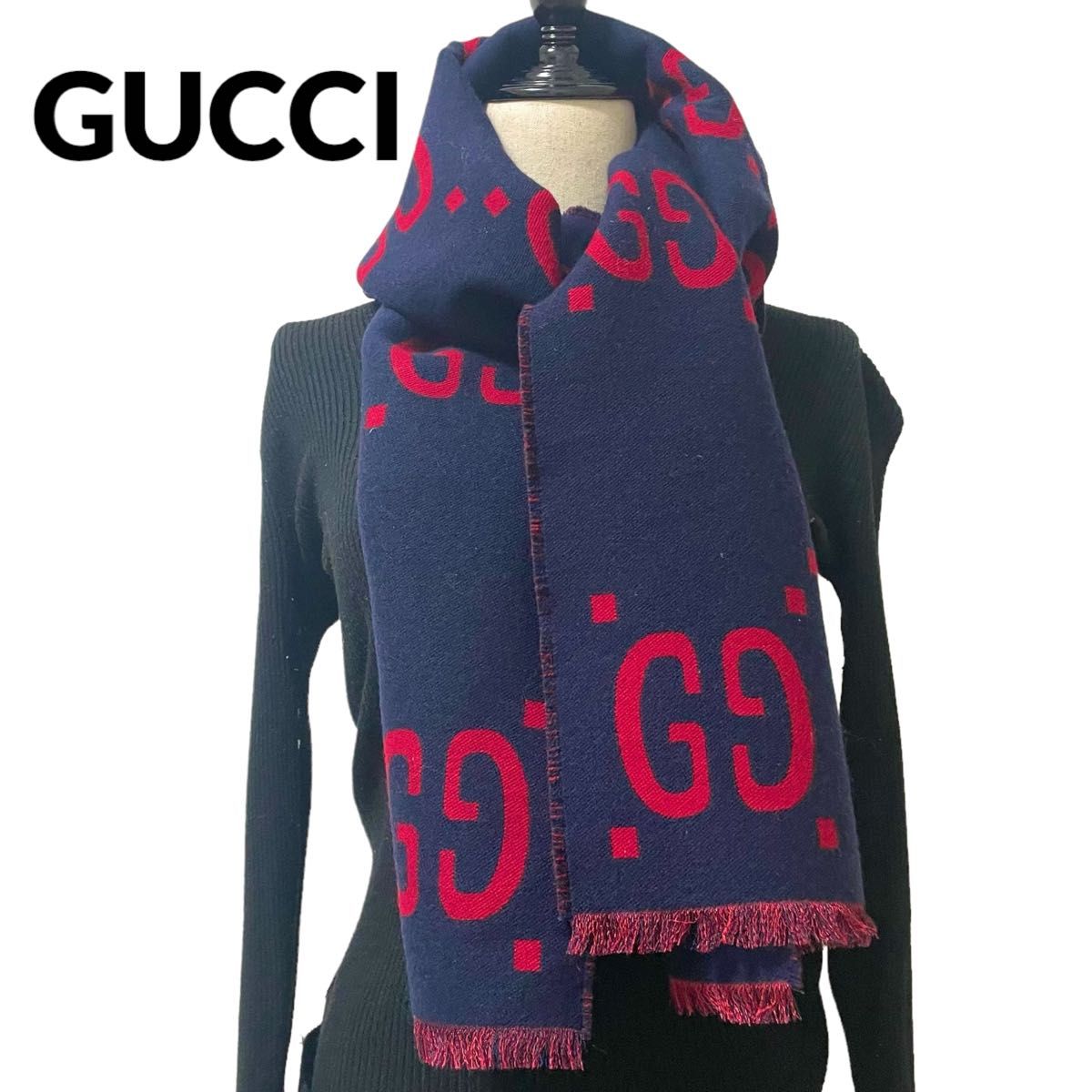 GUCCI グッチ GGジャカード ウールシルク スカーフ マフラー｜PayPayフリマ