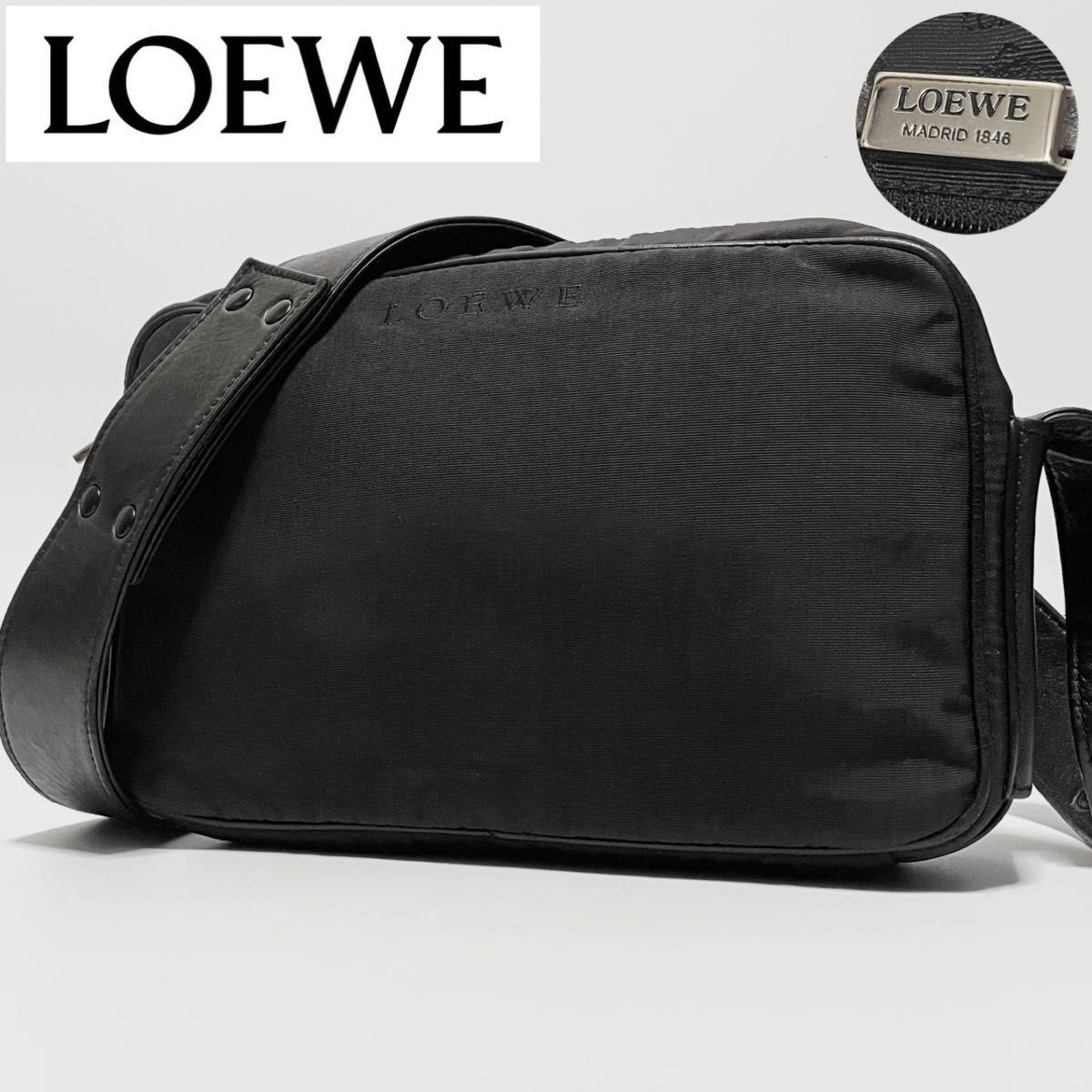 極美品】LOEWE ロエベ 2WAY ショルダーバッグ ナイロン×ナッパレザー