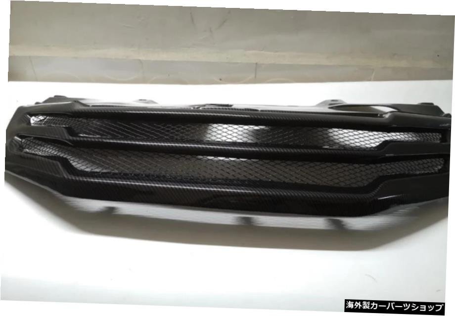 カーボンファイバーテクスチャーフロントグリルフードグリルフィットホンダシティ12-14 Carbon fiber texture Front Grille Hood Grill Fi_画像3