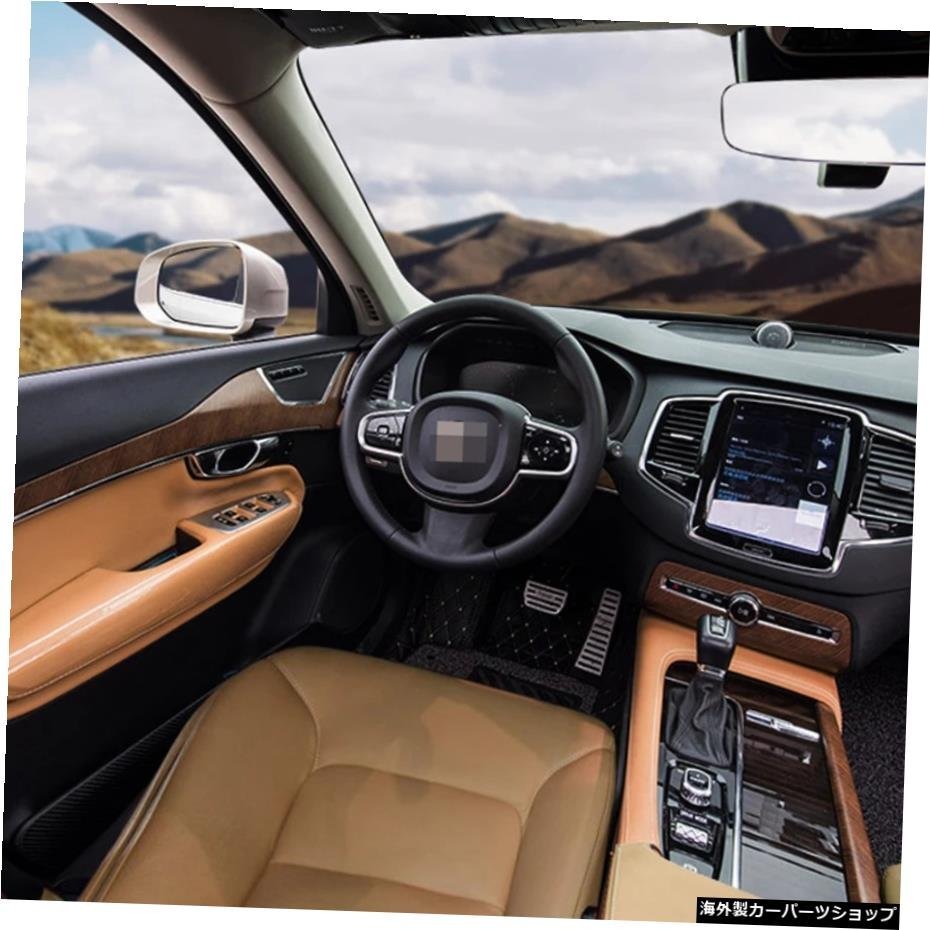 ボルボXC902015-2020ABSピーチウッド内部トリムカバー装飾ステッカーキットカースタイリングアクセサリー10個 For Volvo XC90 2015-2020 A_画像3