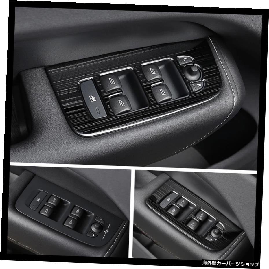 ボルボXC602018-2021用ブラックチタンステンレススチール車内装飾トリムモールディングカバーカースタイリングアクセサリー For Volvo XC6_画像4