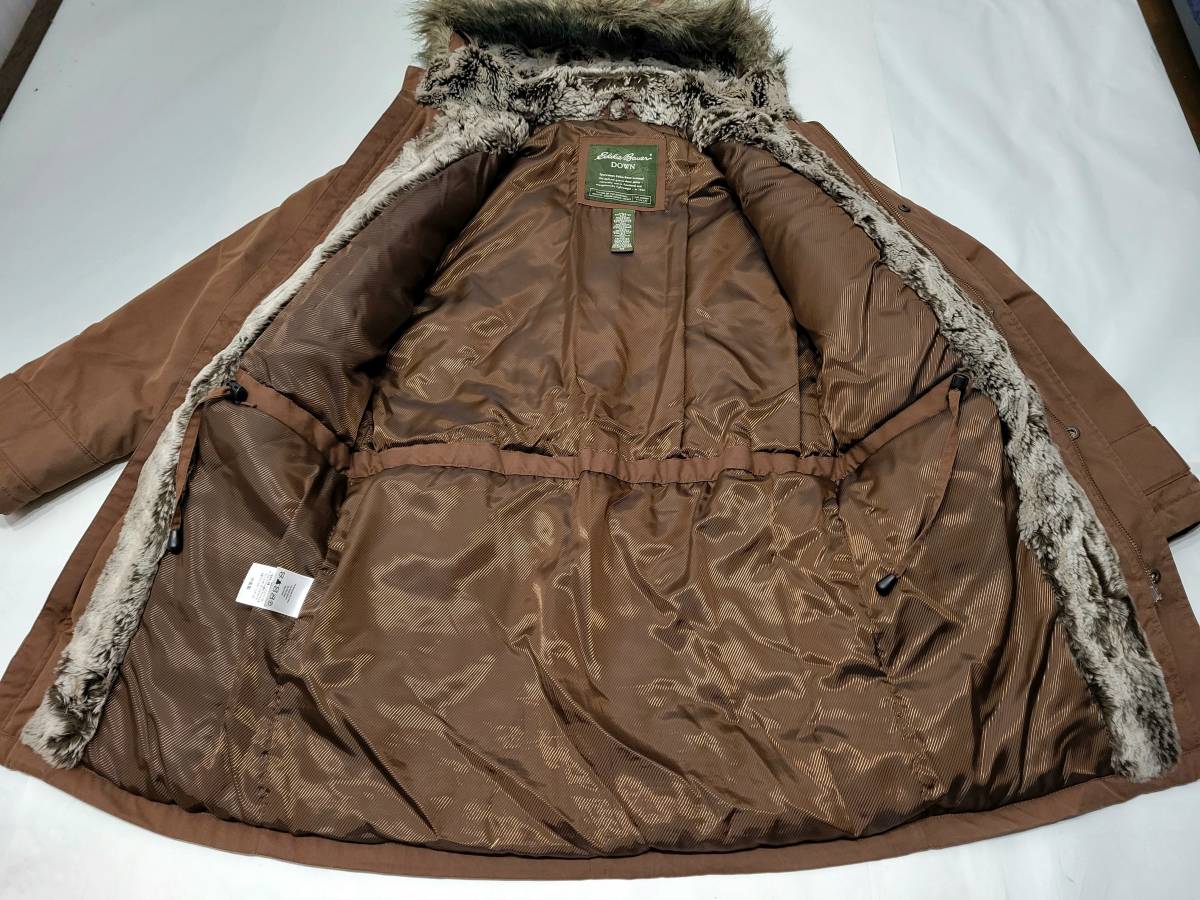 良好 ～00s EDDIEBAUER ダウンパーカー 茶色 XS ダウンジャケット エディー・バウアー エディーバウアー バウアーダウン_画像3