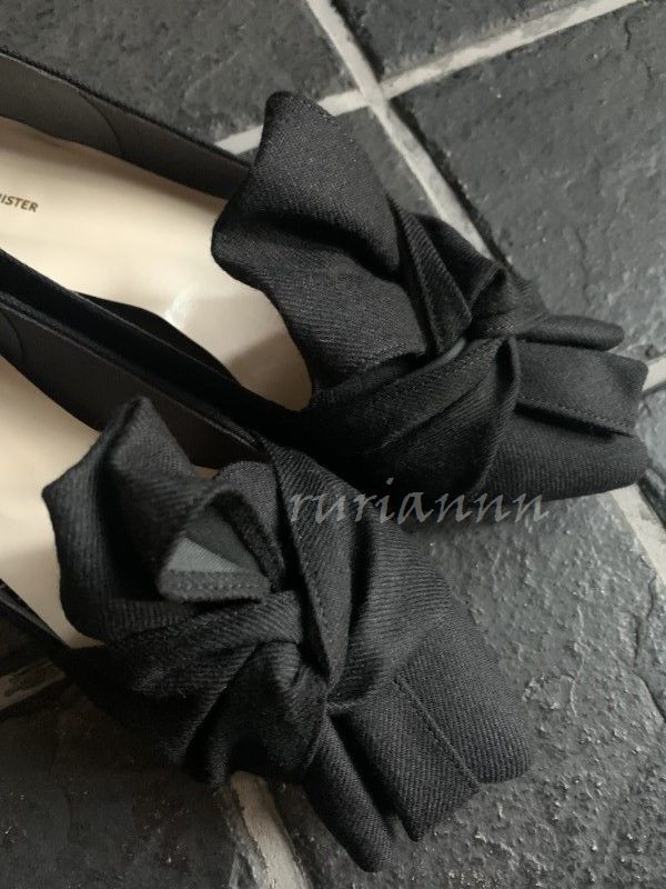 Au BANNISTERoubani Star ribbon pumps 39 24.5cm black black 