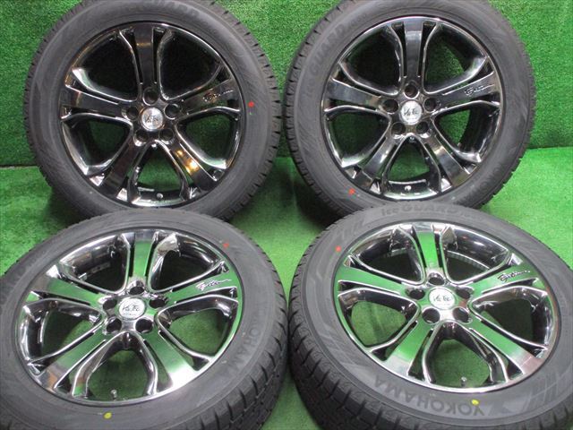 中古 ホイールタイヤ 4本 235/50R18 2022年製 9分山 ボルテック エクストリーム F5 スタッドレス タイヤ ヨコハマ アイスガード IG60